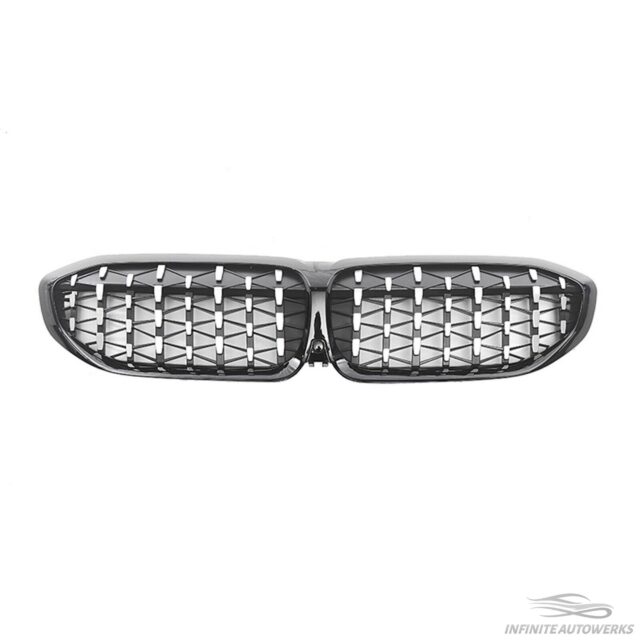 BMW G20 3-Series Pre LCI 330i M340i Mesh Style Front Grill - Gloss Black / Silver